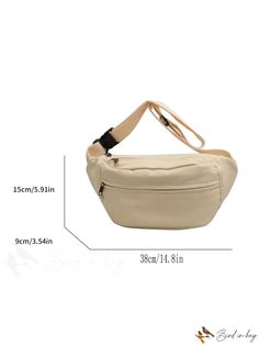 BirdinBag - Adjustable Strap Minimalist Solid Color Waist Bag Casual Beige Belt Bag For On-the-go, Versatile Belt Bag With Large Capacity For Everyday, Versatile Beige Pouch For Daily Use, Everyday Large Capacity Rectangular Belt Bag, Everyday Large Capacity Belt Bag, Casual Everyday Rectangular Pouch, Functional Solid Color Everyday Bags, Trendy Large Capacity Belt Bag For Everyday, Everyday Large Capacity Beige Belt Bag