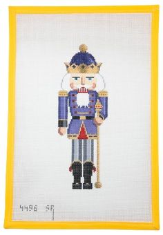 Purple King Nutcracker Nutcracker Cross Stitch, King Nutcracker, Purple King, Needlepoint Christmas Ornaments, Nutcracker Ornaments, Needlepoint Christmas, Needlepoint Designs, Needlepoint Patterns, Cross Stitch Patterns Christmas