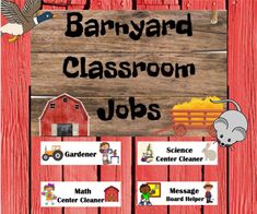 the barnyard classroom jobs poster