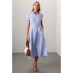 Blue (100% Linen). Casual Dress. Collared. Short Sleeve. Front button closure. Shoulder to hemline length: 48". Imported. Blue A-line Shirt Dress For Daywear, Casual Cotton Office Dress, Summer Midi Length Shirt Dress With Placket, Elegant Cotton Maxi Dress With Button Closure, Spring Office Midi Dress With Buttons, Formal Cotton Dress With Buttons, Chic Blue Shirt Dress With Placket, Summer Midi Dress With Placket For Workwear, Spring Dress With Placket For Day Out