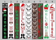 six christmas door hangers with different designs