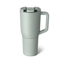 Müv 35oz Insulated Coffee Mug with Handle - Sage | BrüMate Travel Coffee Cup, Insulated Coffee Mugs, Mug With Handle, Carbonated Drinks, Iced Drinks, Coffee Travel, Cup Holder, Sale Items, Coffee Cup