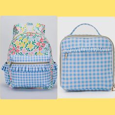 Bookbag measures 13.9" x 10" x 4" Lightweight, roomy, durable  Lunch box Zipper closure Insulated Measures  8.2" x 11" x 2.5" Such a cute girly set for back to school!! Book Bag, Floral Ruffle, Backpack Purse, Backpack Bags, Back To School, Lunch Box, Bathing Beauties, Accessory Gift, Pet Supplies