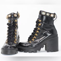 Very Good Condition Comes With Box. Super Comfortable Boot Gucci Combat Boots, Shoes Gucci, Comfortable Boots, Gucci Shoes, Moto Boots, Limited Time, Combat Boots, Size 10, Gucci