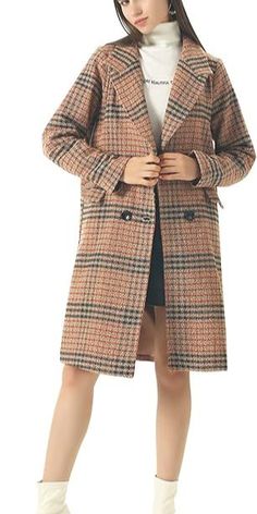 Plaid Peacoat, Fall Winter Jacket, Jacket Fabric, Trendy Jackets, Peacoat Jacket, Wool Trench Coat, Plaid Coat