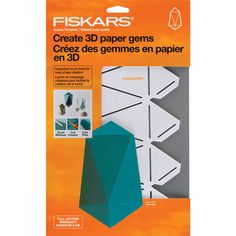 "Buy the Fiskars® Paper Gem Quartz Template at Michaels. Cut precise, 3D paper gems, quickly and consistently with Fiskars Paper Gem Quartz Template. Cut precise, 3D paper gems, quickly and consistently with Fiskars Paper Gem Quartz Template - a simple way to add dimension to your centerpieces, party favors, garlands, gifts and more. Made of durable, opaque plastic, each paper gem template features integrated scoring tracks for easy placement on any style of cardstock or material, simplifying me Centerpieces Party, Award Ideas, Easy Shape, 3d Paper, Simple Way, Pie Chart, Party Favors, Card Stock, Paper Crafts