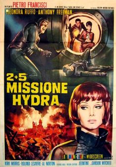 a movie poster for the film 2 5 missione hydraa, starring actors from two different countries