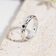 Just like the eternal circle of the Shadow Leaf Ring, love only deepens with time. This eternity male band features alternating princess-cut black spinel and white topaz stones, delicately nestled among intricate leaf motifs within the band. Together, they create a captivating contrast that beautifully represents the balance and harmony of everlasting love. Let this exquisite band serve as a promise to stand together through every season of life. ✦ 14K White Gold Vermeil (14K white gold plated o Bff Jewelry, Season Of Life, Dad Jewelry, June Birthstone Jewelry, Ring White Gold, Love Only, Leaf Ring, Pearl Jewellery Earrings, Black Spinel