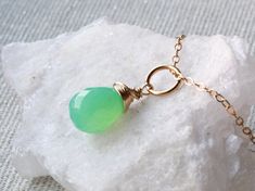 Chrysoprase Pendant Necklace, Goldfilled wire wrap, mint green gemstone charm, dainty pendant, May b Delicate Green Jewelry For Gifts, Delicate Green Birthstone Jewelry, Nickel-free Chrysoprase Jewelry Gift, Dainty Green Teardrop Jewelry, Green Dangle Necklaces With Wire Wrapped, Green Wire Wrapped Dangle Necklaces, Green Teardrop Wire Wrapped Necklace, Green Wire Wrapped Necklace For May Birthstone, Green Wire Wrapped Jewelry For May Birthstone