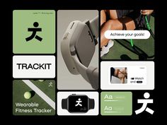 an apple watch is shown with various images and texting on the screen, as well as tennis related items