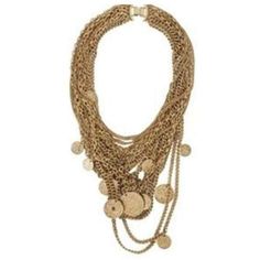 Multilayered Antique Coin Necklace - BCBGMAXAZRIA - Runway Catalog