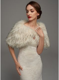 JJ's House Shawl Faux Fur Wedding Sleeveless Bridal White Wraps. #JJ's House #Shawl #FauxFur #Wedding #Sleeveless #Bridal #White #Wraps Shawl For Formal Dress, Faux Fur Wedding Shawl, Cooper Wedding, Dress Poses, Fur Shawl Wedding, Faux Fur Wedding, Tea Length Tulle, Shawl Wedding, Ruffle Beading