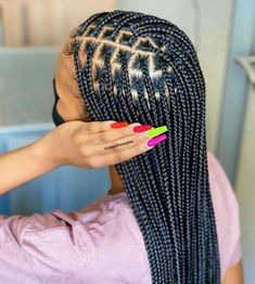 Perfect Traditional Box Braids Braids Hairstyles Women, Single Braids Hairstyles, Purple Box Braids, Burgundy Box Braids, Red Box Braids, Protective Style Braids, Black Box Braids, Braids With Shaved Sides, Small Box Braids