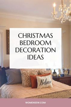 christmas bedroom decoration ideas with text overlay