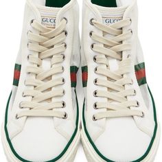 Gucci Tennis 1977 High Top Sneakers In White With Web Trim New In Box Men 10 New In Box. Price Is Firm White ‘Tennis 1977’ High-Top Sneakers From Gucci. Showcasing The Label's Iconic Green-Red-Green Web Stripe And Gg Pattern Woven Into The Upper, This Lace-Up Pair Is Set On A White And Brown Rubber Sole. Outer And Inner Layer: Fabric Sole: Rubber Gucci High-top Lace-up Sneakers With Logo, Gucci Lace-up High-top Sneakers With Logo Detail, Gucci High-top Sneakers With Rubber Sole For Streetwear, Gucci High-top Sneakers With Logo Detail, Gucci Sporty High-top Sneakers For Streetwear, Gucci Designer High-top Sneakers With Embroidered Logo, Gucci High-top Sneakers With Embroidered Logo, Designer Gucci High-top Sneakers With Embroidered Logo, Gucci Sporty High-top Sneakers With Embroidered Logo