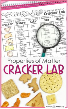 the properties of matter in a cracker lab for kids to practice their math skills