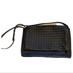 Large Black Bottega Bag Elegant Evening Flap Bag With Leather Handles, Evening Flap Shoulder Bag With Leather Handles, Elegant Formal Shoulder Bag With Intrecciato Weave, Evening Pouch Shoulder Bag With Intrecciato Weave, Elegant Rectangular Shoulder Bag With Intrecciato Weave, Rectangular Intrecciato Shoulder Bag For Evenings, Rectangular Intrecciato Weave Shoulder Bag For Evening, Rectangular Intrecciato Weave Evening Shoulder Bag, Evening Crossbody Bag With Intrecciato Weave