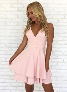 Pink Homecoming Dress, A Line Shorts, Short Homecoming Dress, Dress Back, Grad Dresses, Homecoming Dresses Short, Hoco Dresses, Homecoming Dress, Pink Shorts