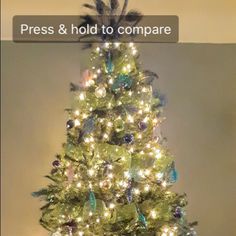 a decorated christmas tree with lights and ornaments