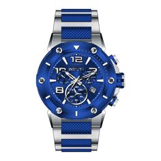 This impressive Invicta Speedway watch features a precise Quartz movement as well as a steel case. Its blue, metal dial is enclosed by a highly protective Flame Fusion Crystal. This watch is finished by a strong steel, blue, stainless steel band, and it offers 100 m water resistance. Conveying time with the utmost sophistication while keeping in mind the needs of the active sportsman, the Invicta Speedway collection will effortlessly transpose into any journey. An asset to any activity, allow th Watches 2022, Invicta Watches, Blue Band, Men's Watches, Top Design, Stainless Steel Band, Steel Blue, Men's Watch, Rolex Watches