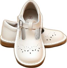 L'Amour Girls Embroidered Pearl White T-Strap Stitch Down Mary Jane  - Petitfoot.com Spring School Mary Janes With Closed Toe, Spring Mary Janes For School With Closed Toe, Spring Closed Toe Mary Janes For School, Spring Season Mary Janes For School With Closed Toe, School Mary Janes With Closed Toe, Mary Jane School Shoes With Closed Toe, School Mary Janes With Rubber Sole And Closed Toe, Classic Cream Closed Toe Mary Janes, Classic White Mary Janes For Spring