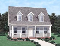 this is an artist's rendering of the country house plans for two story homes