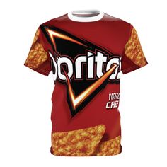 This funny Doritos tee is perfect for anyone who loves snacks and humor. It gives off a playful and casual vibe, making it great for everyday wear or lounging around. This tee is relevant for casual wear, loungewear, and gifts for food lovers and humor enthusiasts. Perfect for birthdays, holidays like Christmas and birthdays, or just as a fun and quirky gift anytime. Product features - 100% Polyester fabric for durability and quick drying - Side seams for structural support and shape retention - Ribbed knit collar with seam for elasticity and shape retention - Shoulder tape for stabilization and preventing stretching - Tagless for added comfort Care instructions - Do not dryclean - Do not iron - Tumble dry: low heat - Do not bleach - Machine wash: cold (max 30C or 90F), gentle cycle Edgy Black T-shirt With Funny Print, Food T-shirt, Food T Shirts Graphic Tees, Cheap Funny Cartoon Print T-shirt, Novelty Character Print T-shirt For Streetwear, Quirky Gifts, Short Sleeve Shirt, Festival Season, Sleeve Shirt