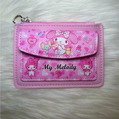 New, Unused My Melody Wallet With Pocket On Outside, Zipper Middle, And 3 Card Slot Inserts Cute Pink Coin Purse With Card Slots, Cute Cat Design Coin Purse For Everyday Use, Cute Cat Design Coin Purse For Everyday, Cute Everyday Cat Design Coin Purse, Kawaii Rectangular Wallets With Card Slots, Kawaii Wallet With Card Slots, Cute Pink Wallets For Daily Use, Cute Rectangular Card Holder For Daily Use, Cute Wallets With Card Slots For Daily Use