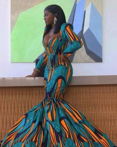 Here's a unique stunning African mermaid dress for You, made with love in Nigeria. Its a long fitted knee-flare dress made with the best quality of African print You can rock this dress confidently to occasions, for wedding, anniversary, events...You'll never go unnoticed in this beautiful piece. This dress is made with over 10yards of fabric to give this volume effect FEATURES African print dress Made with 100% African wax cotton, no stretch, length about 72inches Custom measurements are welcom African Wedding Dress Ankara, Print Wedding Dress, African Prom Dresses Ankara, African Print Wedding Dress, Prom Dress African, African Prom Dress, Wedding Dress Reception, African Mermaid, Dress African Print