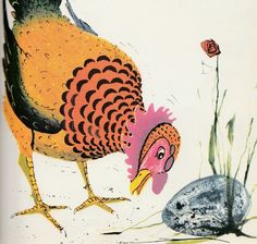 an illustration of a chicken and a turtle