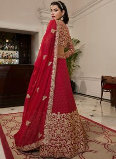 Buy Latest Bridal Lehenga Choli Online - HATKAY Partywear Lehenga, Lehenga Bridesmaid, Georgette Material, Latest Bridal Lehenga, Party Wear Lehenga Choli, Latest Bridal Dresses, Georgette Dupatta, Lehenga Online, Net Lehenga