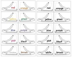 an image of different shoes with words in them