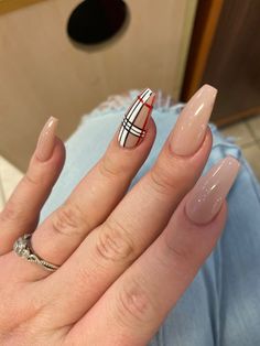 Burberry Nails Design, Batman Nails, Before Christmas Nails, Burberry Nails, Nightmare Before Christmas Nails, Neat Nails, November Nails, 2024 Nails, London Nails