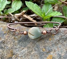 Wire Wrapped Copper Bracelet with Cherry Creek Jasper Focal. Free Jewelry Making Projects, Handmade Copper Bracelet, Cherry Creek Jasper, Wire Wrap Jewelry Designs, Copper Jewellery, Copper Jewelry Handmade, Wrap Jewelry, Jewellery Handmade, African Jewelry