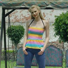 End Of The Rainbow Peplum Top Multi-colour Halter Beach Top | Etsy  When dressing for the beach, try looking for colours that pop. This statement beachwear halter top is the perfect choice! Beach Skirt Outfit, End Of The Rainbow, Cold Style, Western Outfits Women, Beach Outfits, Socks And Heels, Style Advice, Beach Maxi Dress, Beach Tops