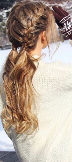 Skiing Hairstyles, Ski Hair, Casual Hairstyles For Long Hair, Casual Hairstyles, Spring Hairstyles, Hairstyles For School, Braid Styles, Hairstyles With Bangs, The Snow