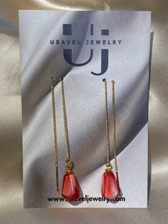 Details: * Gold: Brass + 18K Gold plated * Pomegranate seed on each earring * No risk of allergy (nickel-free, lead-free, cadmium-free) * Size: full length 10 cm * Delivered with a cleaning cloth and a ready-to-gift jewelry storage pouch * FREE USAVEL GIFT BOX +50e GIFT At checkout, you can send your selected items straight to your friend or loved one and also write a note and greetings from you. Each order comes beautifully hand-packaged in a ready-to-gift Usavel soft pouch! Gift boxes are also available for purchase at checkout. Don't forget a gift note! Shop Pomegranate seed bracelet here: https://www.etsy.com/fi-en/listing/1517481951 Shop Pomegranate seed necklace here: https://www.etsy.com/fi-en/listing/1518674269 WHAT KIND OF MATERIALS DO WE USE? https://www.usaveljewelry.com/materia Dangle Linear Earrings With Adjustable Chain As Gift, Tarnish Resistant Dangle Linear Earrings Gift, Adjustable Dangle Linear Earrings As Gift, Gift Linear Drop Earrings With Adjustable Chain, Gold Plated Drop Earrings As A Gift, Gold Plated Drop Threader Earrings As Gift, Gift Tarnish Resistant Dangle Threader Earrings, Tarnish Resistant Dangle Threader Earrings As Gift, Tarnish-resistant Dangle Threader Earrings Gift