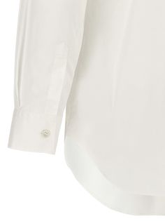 Comme Des Garçons x Lacoste shirt in cotton poplin with button closure, print and logo patch. Composition: 100% cotton Classic Cotton Tops With Functional Buttons, Relaxed Fit Cotton Shirt With Functional Buttons, Classic Cotton Shirt With Functional Buttons, White Poplin Tops For Formal Occasions, Spring Cotton Shirt With Hidden Button Closure, White Poplin Shirt For Work, Cotton Tops With Concealed Placket For Daywear, Business Cotton Tops With Placket, Cotton Dress Shirt With Concealed Placket For Daywear