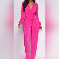 New With Tags, Size Medium, Pink Jumpsuit With Removable Belt. Small Imperfection, Black Dot On Fabric, See Last Photo For Image. Cheap Stretch Pink Jumpsuits And Rompers, Cheap Chic Pink Jumpsuits And Rompers, Chic Cheap Pink Jumpsuits And Rompers, Luxury Glamorous Pink Jumpsuits And Rompers, Baddie Pink And White Stripe V Neck Jumpsuit, Pink Jumpsuit Party, Pink Long Jumpsuit, Hot Pink Jumpsuit Wedding, Jumpsuits And Rompers