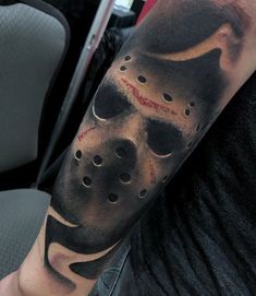 Movie Tattoo Ideas, Tattoo House, Arm Tattoos For Guys Forearm, Black Men Tattoos, Horror Movie Tattoos, Realistic Tattoo Sleeve, Movie Tattoo, Movie Tattoos, Forarm Tattoos