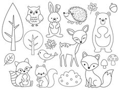 an image of forest animals coloring pages