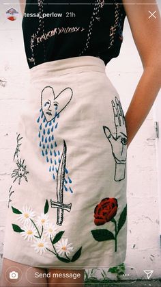 Upcycled Skirt, Abaya Design, Embroidery On Clothes, Cool Fashion, 자수 디자인, Machine Embroidery Patterns, Embroidery Ideas