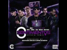 the album cover for sentamientos, featuring various men in black and purple