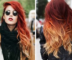 Ways To Dye Your Hair, Fire Ombre Hair, Red Ombre Hair, Luanna Perez, Hair Color Orange, Fire Hair, Peach Hair, Ombré Hair