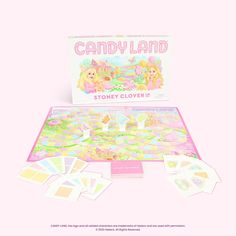 the candy land story clovers board game is open and ready to be played with