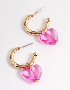 Spread love in our chunky pink heart huggie earrings, designed with a resin acrylic design. Pair these adorable earrings with playful pieces from our '90s Collection for added colour. | Lovisa Pink Chunky Resin Heart Huggie Earrings Acrylic Design, Resin Acrylic, Acrylic Designs, Huggie Earrings, Spread Love, Favorite Rings, Gold Pearl, Jewellery Boxes, Huggies Earrings