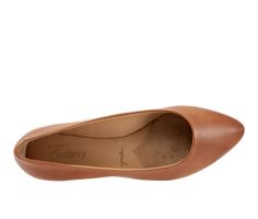 Leather upper,Easy slip-on entry,Approx. 3/4 inch heel,Classic pointed toe,Cushioned leather insole for added comfort,Faux leather outsole,Leather lining,Trotters® branding details | Women's Trotters Estee Flats in Caramel Size 6 Narrow Shoe Carnival, 4 Inch Heels, Ballet Flat, Womens Flats, Best Seller, New Life, Ballet Flats, 4 Inch, Leather Upper