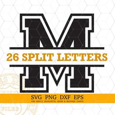 the letter m is for split letters svg dxf eps png example