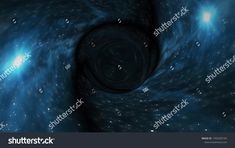 an artist's rendering of a black hole in space