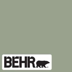 the logo for behr is shown in black and white on a light green background